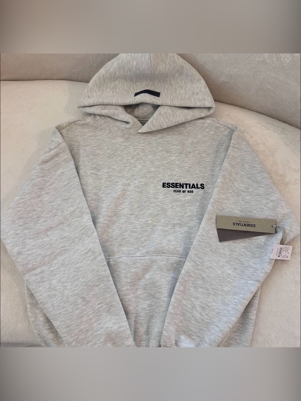 ESSENTIALS Light Gray Men's Pullover Hoodie